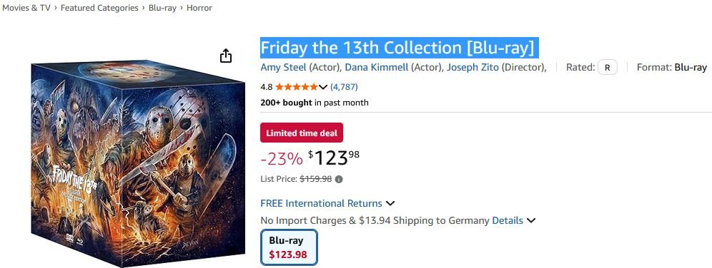 friday the 13th collection [blu ray]