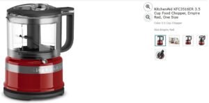 KitchenAid KFC3516ER 3.5 Cup Food Chopper, Empire Red, One Size
