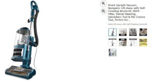 shark upright vacuum, navigator lift away with self cleaning brushroll, hepa filter, swivel steering, upholstery tool & pet crevice tool, perfect for 2