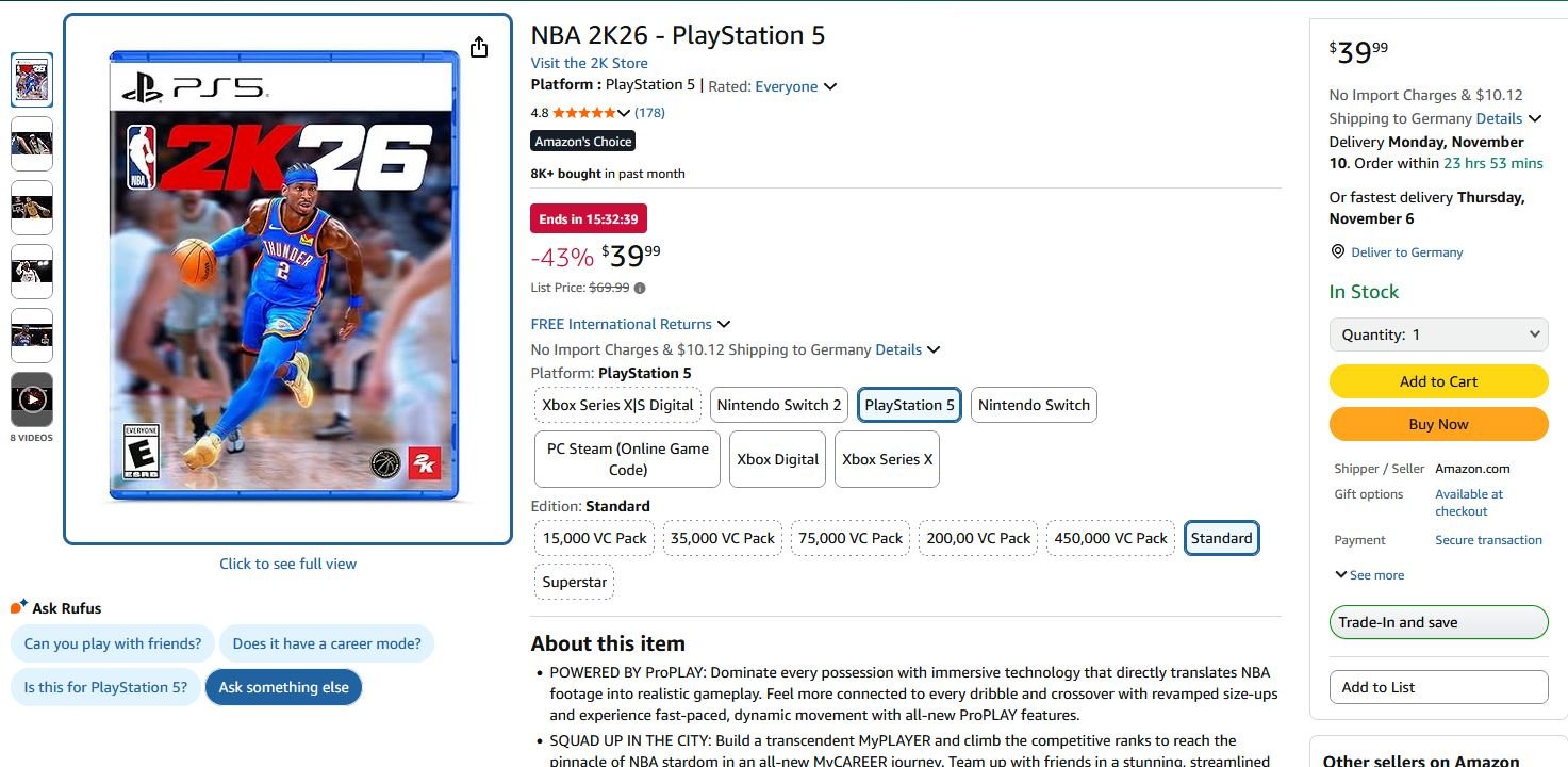 PlayStation 5 Amazon's Choice Product Overview