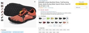 SAGUARO Unisex Barefoot Shoes, Trail Running Shoes, Quick-Drying Water Sports Shoes, Sizes EU 36–47
